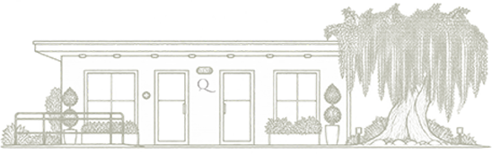 Maison Q storefront illustration.